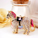 Crystal Horse Keychain Holder HandBag Pendant Keyrings For Car Gift