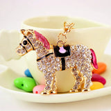 Crystal Horse Keychain Holder HandBag Pendant Keyrings For Car Gift
