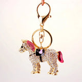 Crystal Horse Keychain Holder HandBag Pendant Keyrings For Car Gift