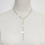 Custom Name Charm Necklace with Shell Letter Pendant