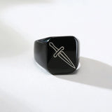 Dagger Ring Men Stainless Steel Tough Signet Rings Man Jewelry Punk