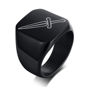 Dagger Ring Men Stainless Steel Tough Signet Rings Man Jewelry Punk