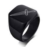 Dagger Ring Men Stainless Steel Tough Signet Rings Man Jewelry Punk