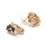 Dark Style Rose Zircon Clip Earrings Drop Zircon Fine Jewelry