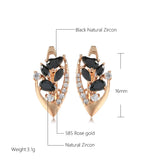 Dark Style Rose Zircon Clip Earrings Drop Zircon Fine Jewelry