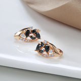 Dark Style Rose Zircon Clip Earrings Drop Zircon Fine Jewelry
