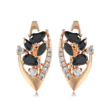 Dark Style Rose Zircon Clip Earrings Drop Zircon Fine Jewelry