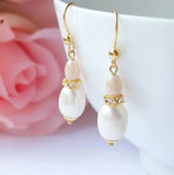 Real Pearl Earrings Freshwater Long Wedding Jewelry Lady Gift