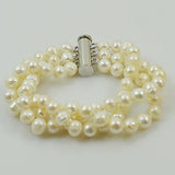 7-8mm Freshwater Pearl Bracelet Magnet Clasp Fine Jewelry