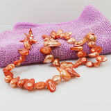 AA 8-18MM Baroque Orange Pearl Loose Beads 15inches