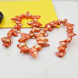 AA 8-18MM Baroque Orange Pearl Loose Beads 15inches