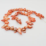 AA 8-18MM Baroque Orange Pearl Loose Beads 15inches