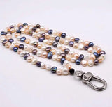Colorful Baroque Pearl Work Card Chain