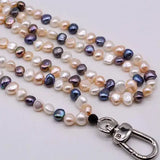 Colorful Baroque Pearl Work Card Chain