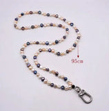 Colorful Baroque Pearl Work Card Chain
