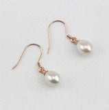AA Children Pearl Earrings Flower Girl Freshwater Pearls Dangle Fine Jewelry