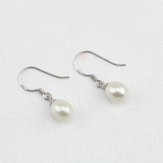 AA Children Pearl Earrings Flower Girl Freshwater Pearls Dangle Fine Jewelry