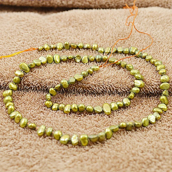 Baroque Style Green Freshwater Pearls Loose Beads for DIY Jewelry Making