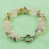Multi Gemstone Pearl Bracelet Rose Quartz Amethyst Freshwater Pearl