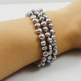 Baroque Freshwater Pearl Bracelet 7-8mm AA Gray Pearl Bracelet