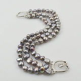 Baroque Freshwater Pearl Bracelet 7-8mm AA Gray Pearl Bracelet