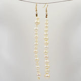 AA Long Pearl Earrings Freshwater Pearls Silver Dangle