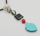Multicolor Gemstone Pendant Necklace 10-30mm Agate Turquoise Crystal Coral