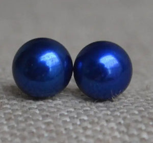 AA Navy Pearl Earrings 8mm Freshwater Pearl Studs