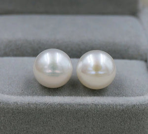 10-10.5mm Freshwater Pearl Silver Stud Earrings