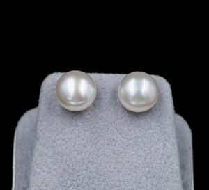 10-10.5mm Freshwater Pearl Silver Stud Earrings