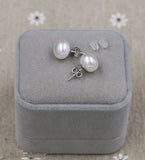 10-10.5mm Freshwater Pearl Silver Stud Earrings