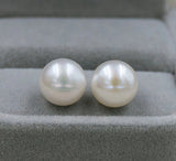 10-10.5mm Freshwater Pearl Silver Stud Earrings