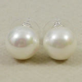 Huge Size South Sea Shell Pearl Silver Dangle Earrings