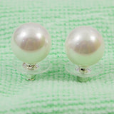 Huge Size South Sea Shell Pearl Silver Dangle Earrings