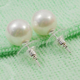 Huge Size South Sea Shell Pearl Silver Dangle Earrings