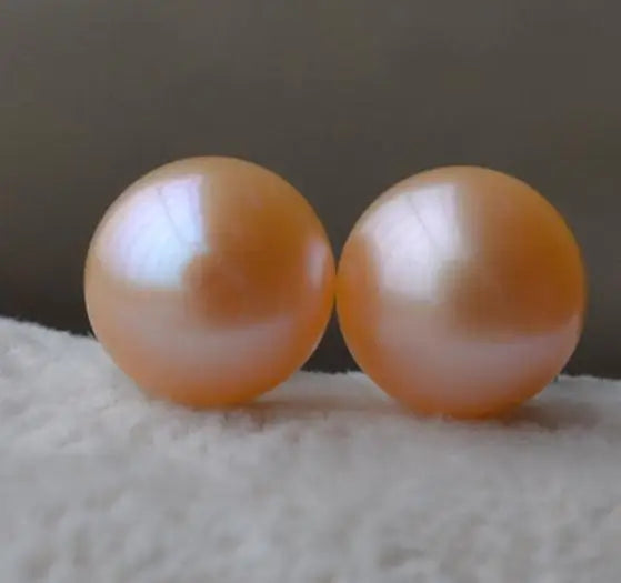 Pink Freshwater Pearl Stud Earrings, Silver Jewelry for Women