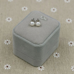 6-7mm AA Pearl Silver Stud Earrings