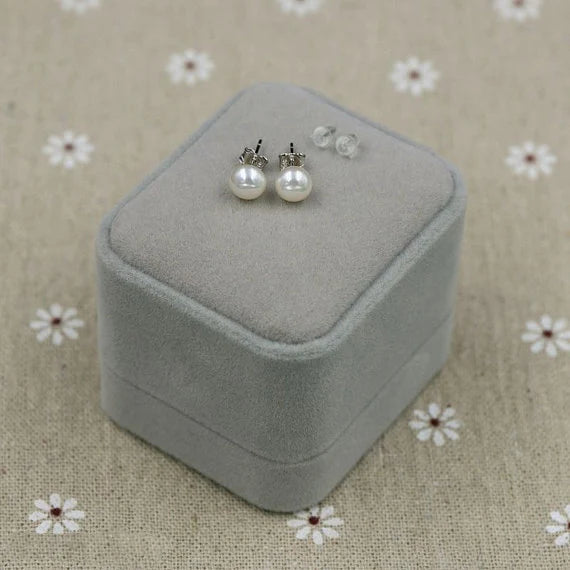 6-7mm AA Pearl Silver Stud Earrings