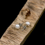 6-7mm AA Pearl Silver Stud Earrings