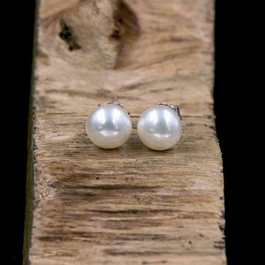 6-7mm AA Pearl Silver Stud Earrings