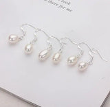 AA Pearl Dangle Earrings 7-9mm Rice Pearl S925 Silver Jewelry