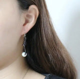 AA Pearl Earrings,9-10mm Freshwater Pearl Leather Earring