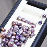 AA Pearl Earrings, Purple Real Pearl Silver Stud Jewelry