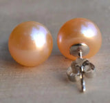 AA Pearl Earrings Wedding Jewelry Pink Freshwater Pearl Stud Earring