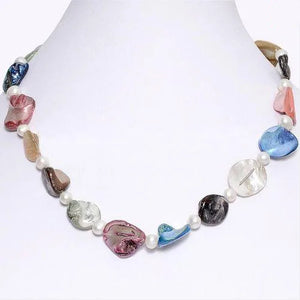 AA Pearl Necklace, Multicolor Shell Freshwater Pearl Choker Jewelry