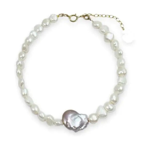 Real Baroque Pearl Anklet Freshwater Pearls Fine Jewelry