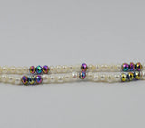 Freshwater Pearl Necklace 3-4mm Crystal Beads Flower Pendant