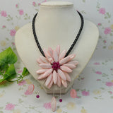Real Pearl Shell Flower Necklace Pink Pearls Fine Jewelry for Women