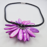 Real Pearl Shell Flower Necklace Purple Elegant Jewelry