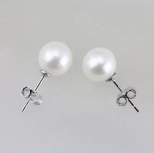 Pearl Flower Stud Earrings S925 Sterling Silver Fine Jewelry